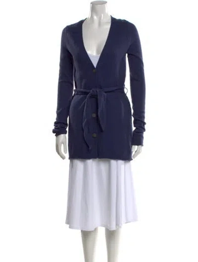 Pre-owned Calypso St Barth Cashmere V-neck Sweater In Blue