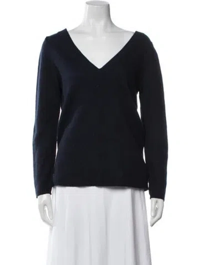 Pre-owned Calypso St Barth Cashmere V-neck Sweater In Blue
