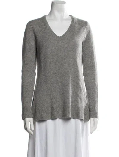 Pre-owned Calypso St Barth Cashmere V-neck Sweater In Grey