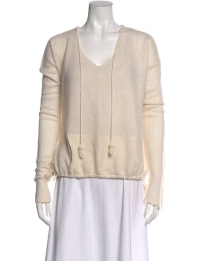 Pre-owned Calypso St Barth Cashmere V-neck Sweater In Neutral