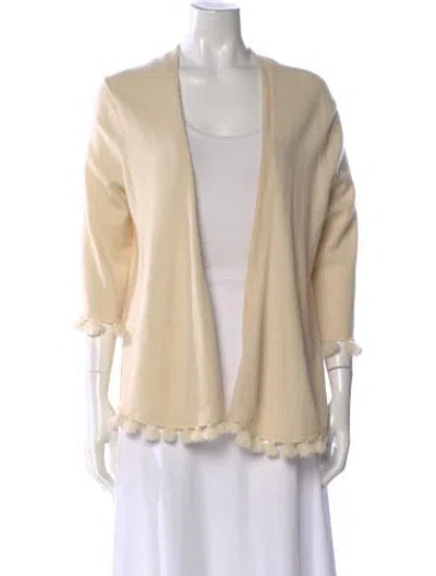Pre-owned Calypso St Barth Cashmere V-neck Sweater In Neutral