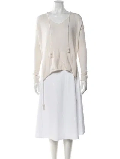 Pre-owned Calypso St Barth Cashmere V-neck Sweater In Neutral