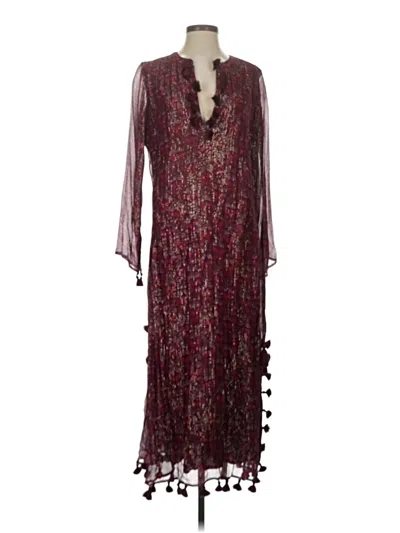 Pre-owned Calypso St Barth Cocktail Dress In Burgundy