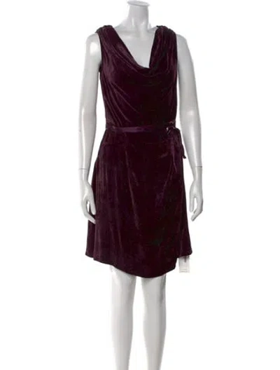 Pre-owned Calypso St Barth Cowl Neck Mini Dress In Purple
