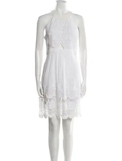 Pre-owned Calypso St Barth Crew Neck Knee-length Dress In White