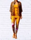 Calypso St Barth Daniela Sienna Print Stretch Knit Leggings In Tangerine In Orange