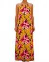 Calypso St Barth Demi Column Maxi Dress In All Over Floral In Brown