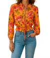 Calypso St Barth Demi Lola Jacket In Tangerine Print In Multi