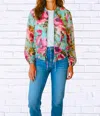 Calypso St Barth Demi Lola Jacket In Turquoise Print In Animal Print