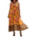 Calypso St Barth Demi Sheer Flare Strappy Dress In Tangerine Floral In Multi