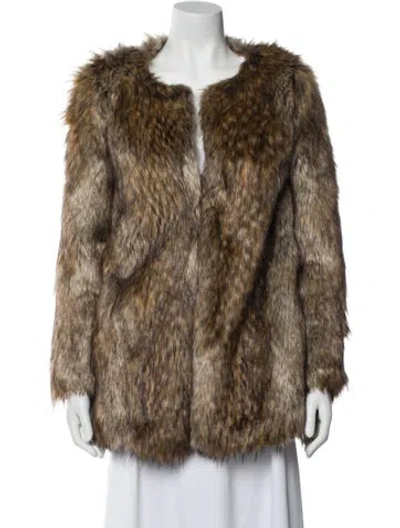 Pre-owned Calypso St Barth Faux Fur Coat In Brown