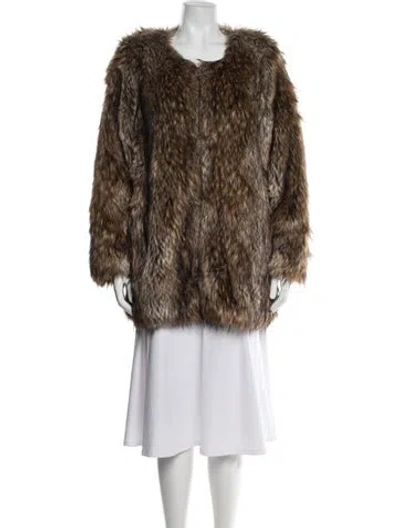Pre-owned Calypso St Barth Faux Fur Faux Fur Coat In Neutrals