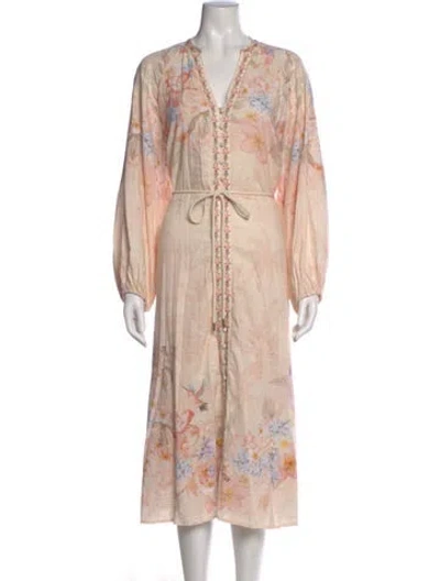 Pre-owned Calypso St Barth Floral Print Long Dress In Multi