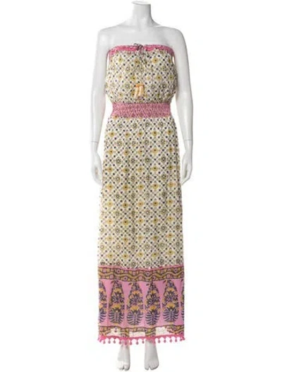Pre-owned Calypso St Barth Floral Print Long Dress In Multi