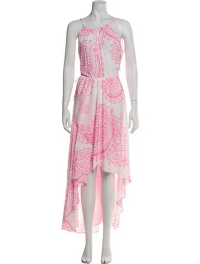 Pre-owned Calypso St Barth Floral Print Long Dress In Pink