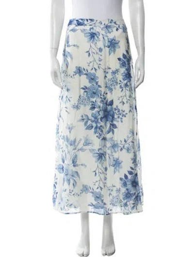 Pre-owned Calypso St Barth Floral Print Long Skirt In Multi