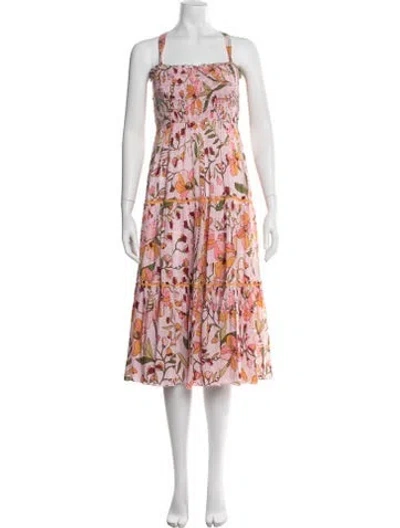 Pre-owned Calypso St Barth Floral Print Midi Length Dress In Pink