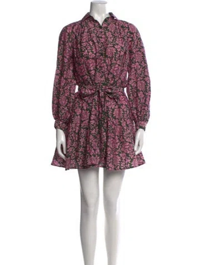 Pre-owned Calypso St Barth Floral Print Mini Dress In Pink