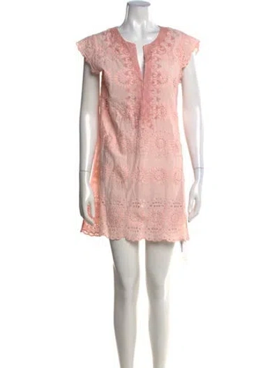 Pre-owned Calypso St Barth Floral Print Mini Dress In Pink