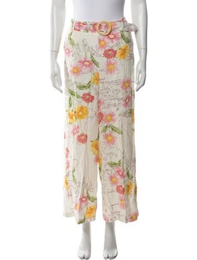 Pre-owned Calypso St Barth Floral Print Wide Leg Pants In Multi