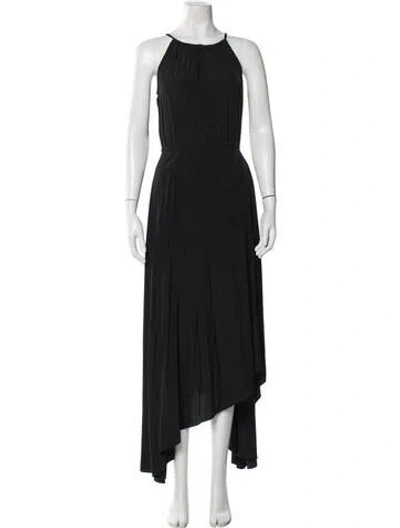 Pre-owned Calypso St Barth Halterneck Long Dress In Black