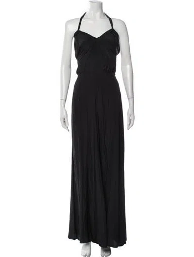 Pre-owned Calypso St Barth Halterneck Long Dress In Black