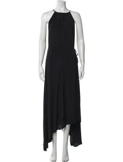 Pre-owned Calypso St Barth Halterneck Long Dress In Blue