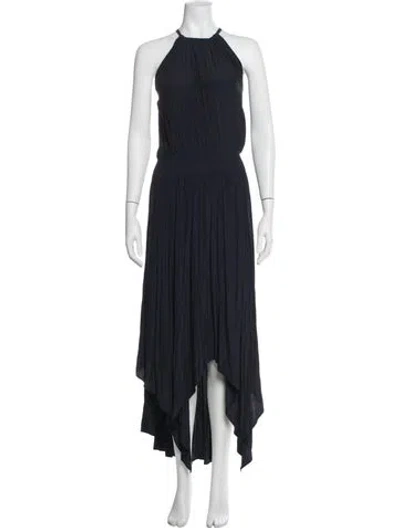 Pre-owned Calypso St Barth Halterneck Long Dress In Blue