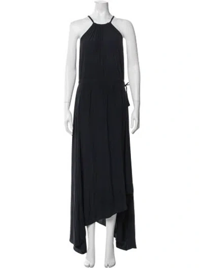 Pre-owned Calypso St Barth Halterneck Long Dress In Blue