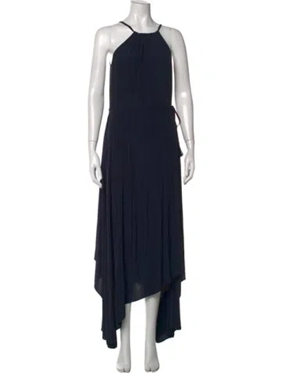 Pre-owned Calypso St Barth Halterneck Long Dress In Blue