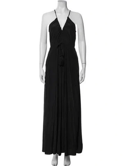 Pre-owned Calypso St Barth Halterneck Long Dress In Blue