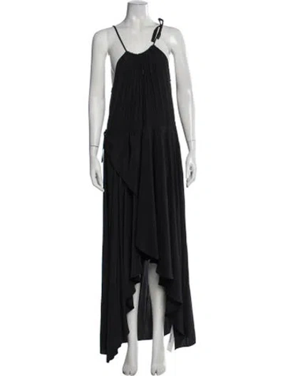 Pre-owned Calypso St Barth Halterneck Long Dress In Blue