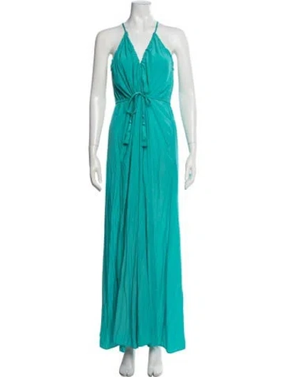 Pre-owned Calypso St Barth Halterneck Long Dress In Multi