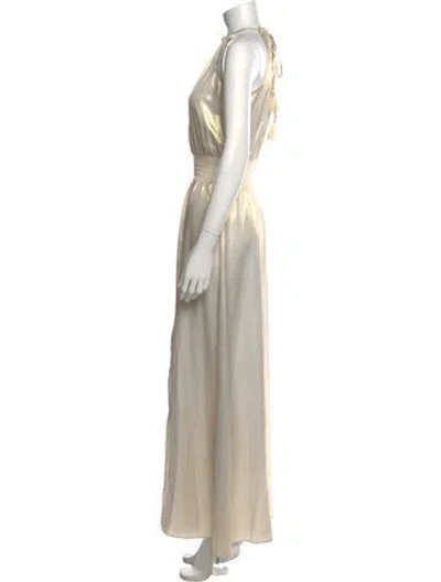 Pre-owned Calypso St Barth Halterneck Long Dress In Neutral