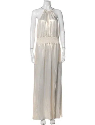 Pre-owned Calypso St Barth Halterneck Long Dress In Neutrals