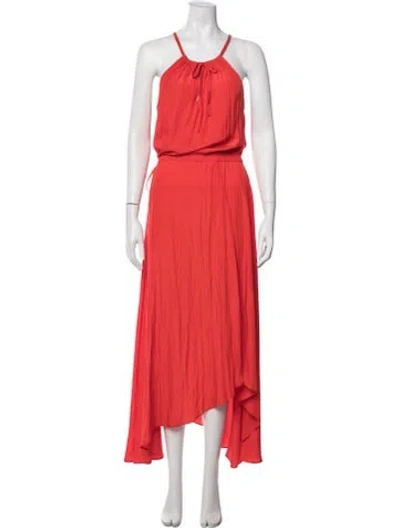 Pre-owned Calypso St Barth Halterneck Long Dress In Red