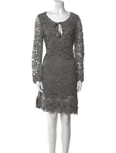 Pre-owned Calypso St Barth Lace Pattern Mini Dress In Gray