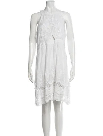 Pre-owned Calypso St Barth Lace Pattern Mini Dress In Neutral