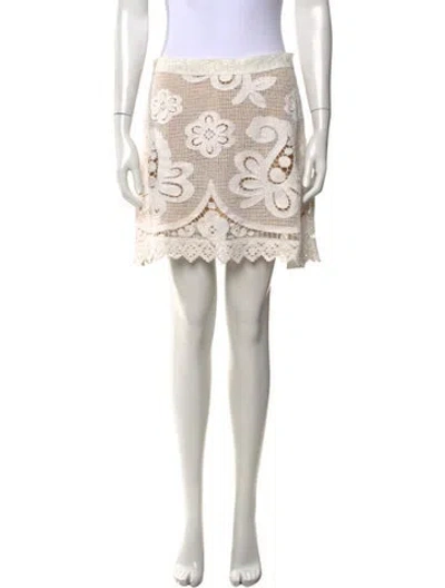Pre-owned Calypso St Barth Lace Pattern Mini Skirt In Multicolor