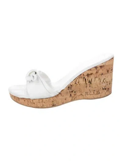 Pre-owned Calypso St Barth Leather Slides In Neutral