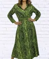 Calypso St Barth Leopard Wrap Dress In Green And Animal In Multi