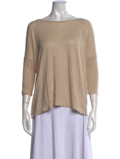 Pre-owned Calypso St Barth Linen Bateau Neckline Sweater In Neutrals