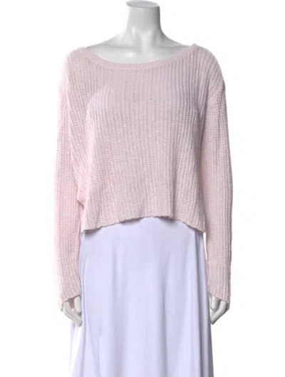 Pre-owned Calypso St Barth Linen Bateau Neckline Sweater In Pink