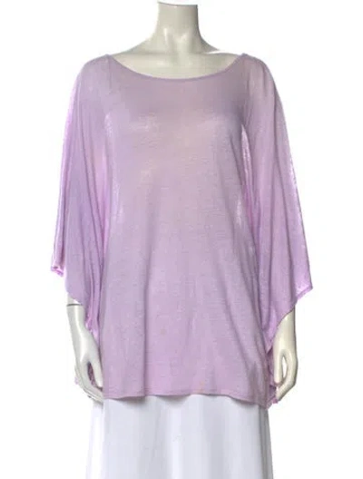 Pre-owned Calypso St Barth Linen Bateau Neckline Tunic In Purple