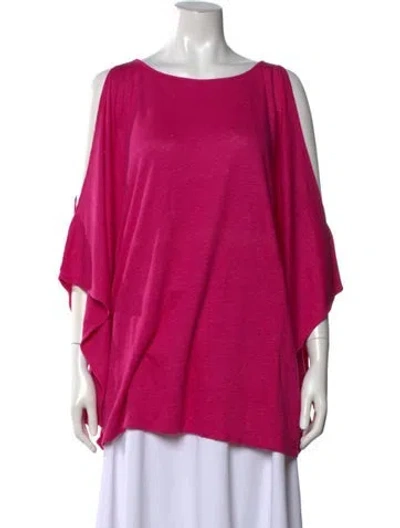 Pre-owned Calypso St Barth Linen Crew Neck Sweater In Pink