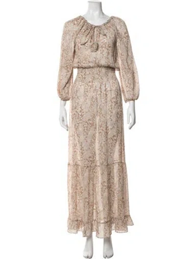 Pre-owned Calypso St Barth Linen Long Dress In Neutrals