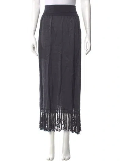 Pre-owned Calypso St Barth Linen Long Skirt In Gray