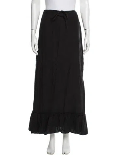 Pre-owned Calypso St Barth Linen Midi Length Skirt In Black