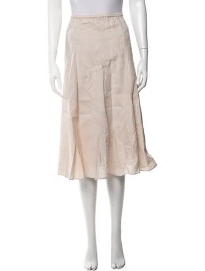 Pre-owned Calypso St Barth Linen Midi Length Skirt In Neutrals