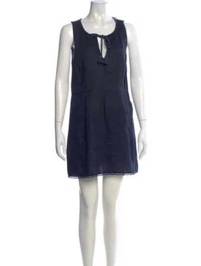 Pre-owned Calypso St Barth Linen Mini Dress In Blue
